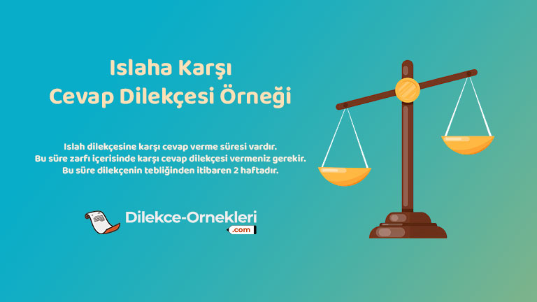 Islaha Karşı Cevap Dilekçesi Örneği
