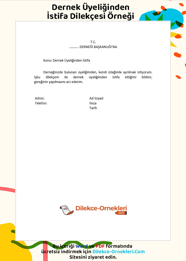 Müdür Yetkili Öğretmen için resmi, net ve MEB formatına uygun bir istifa dilekçesi
