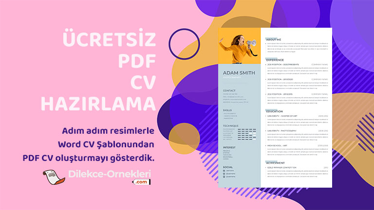 Ücretsiz Word şablonu kullanarak PDF CV hazırlama adımları – modern özgeçmiş tasarımı ve indirilebilir CV örneği